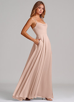 Azazie Elle Bridesmaid Dresses English Rose A-Line Pleated Chiffon Dress image5