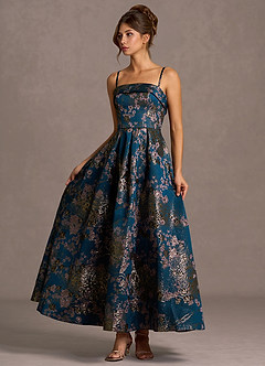 Vestido Floral Verde Azulado Largo Xamira image3