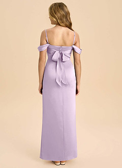 Azazie Saige Junior Robe Fourreau en Satin extensible Épaule décolletée Frostiges Flieder image2