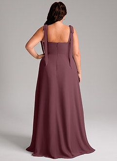 Azazie Debra Bridesmaid Dresses Sangria A-Line with Pockets Chiffon Convertible Dress image2