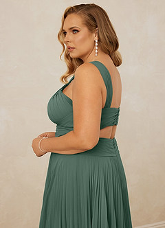 Christian Siriano Bridal for Azazie 1009 Bridesmaid Dresses Sea Moss A-Line Pleated Chiffon Dress image10