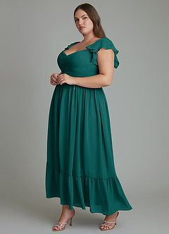 Azazie Anaya Bridesmaid Dresses Peacock A-Line Sweetheart Neckline Chiffon Dress image10