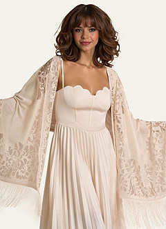 front Scialle con volant in pizzo