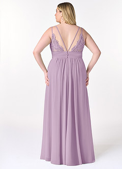 Azazie Maren Allure Bridesmaid Dresses A-Line V-Neck Lace Chiffon Floor-Length Dress image8