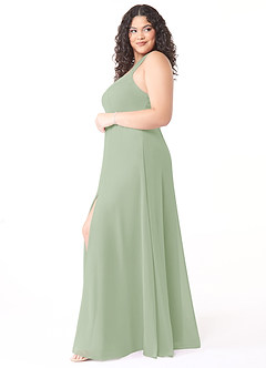 Azazie Jane Bridesmaid Dresses Dusty Sage A-Line V-Neck Pleated Chiffon Dress image8