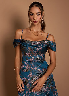 Vestido Floral Verde Azulado Largo Jordan image3