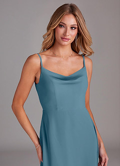 Azazie Daenerys Abiti da Damigella Abito A-Line in Chiffon con Scollo a Cappuccio Bermuda image6