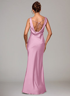 Azazie Rylina Bridesmaid Dresses Candy Pink Mermaid Stretch Satin Dress image5