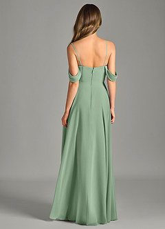 Azazie Chelsey Schlussverkauf Wandelbar A-Linie Schulterfrei Chiffon Kleid Lemon Sorbet image7
