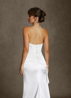 Azazie Angel Wedding Dresses Diamond White Mermaid Strapless Charmeuse Dress image10