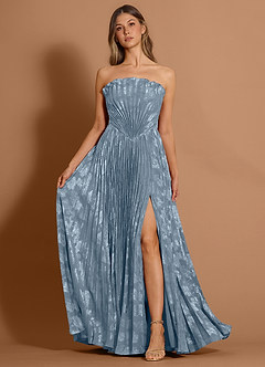 Maxi jurk Audrina Stoffig Blauw image3