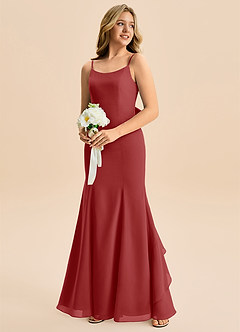 Azazie Lioren Junior Klä av Sjöjungfru i Chiffong Rosett image4