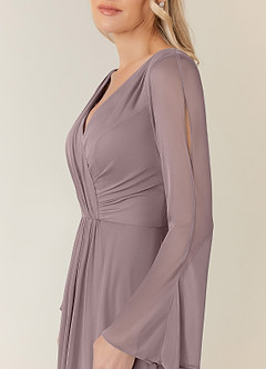 Azazie Teraso Final Sale Dusk A-Line Pleated Mesh Dress image5