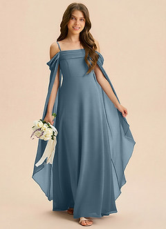 Azazie Moana Junior Twilight A-Line Pleated Chiffon Dress image3