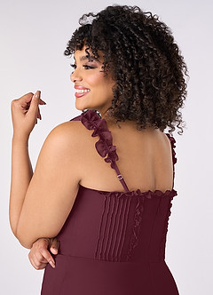 Barbie ♥ Azazie Final Sale Cabernet A-Line Sweetheart Neckline Chiffon Dress image10