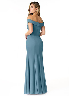 Azazie Lecia Bridesmaid Dresses Bermuda Empire Off-The-Shoulder Pleated Chiffon Convertible Dress image4