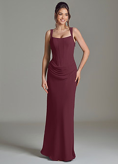 Azazie Niamh Brudtärnklänningar Klä av Sjöjungfru i Chiffong Korsett Cabernet image5