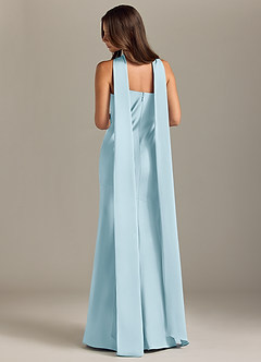 Azazie Kinsley Bridesmaid Dresses Sky Blue Mermaid Side Slit Stretch Satin Dress image2
