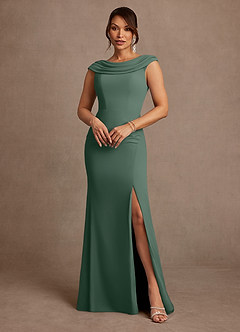 Azazie Irvine Mother of the Bride Dresses Eucalyptus A-Line Pleated Chiffon Dress image2