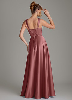 Azazie Azaria Bridesmaid Dresses Amethyst A-Line Corset Stretch Satin Dress image5