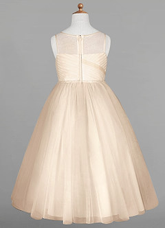 Azazie Brienne Flower Girl Dresses Champagne Ball-Gown Sequins Tulle Dress image6