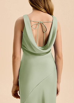 Azazie Rylina Junior Dusty Sage Mermaid Stretch Satin Dress image7