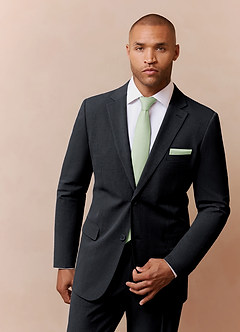 front Matte Satin Wide Tie and Pocket Square 2-Piece Set