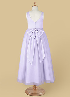 Azazie Marybell Flower Girl Dresses Lilac A-Line Bow Tulle Dress image10