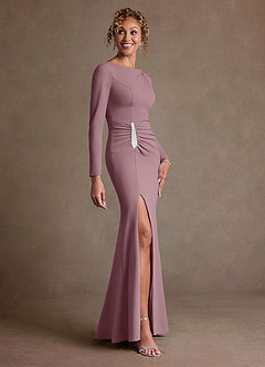 Azazie Mirabal vestidos de madre de la novia Vestido de Rosa Polvorienta de Crepé elástico de Corte Recto con Plisado image3