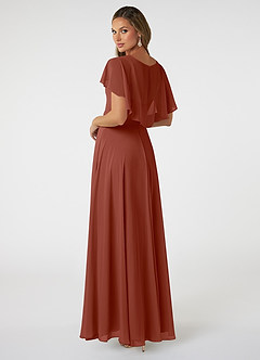 Azazie Jamie Bridesmaid Dresses Auburn A-Line Chiffon Dress image4