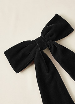 front Matching Color Velvet Bow Hair Clip