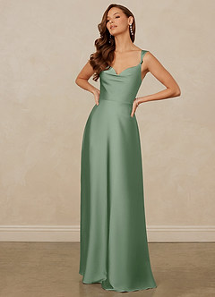 Christian Siriano Bridal for Azazie 1001 Bridesmaid Dresses Matcha A-Line Sweetheart Neckline Stretch Satin Dress image3