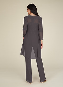Azazie Florida Mother of the Bride Dresses Steel Grey Jumpsuit/Pantsuit Sequins Chiffon Dress image5