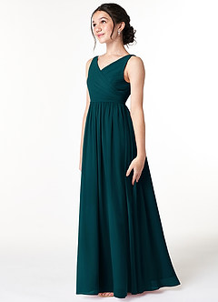 Azazie Sawyer Junior Pine A-Line Pleated Chiffon Dress image4