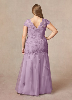 Azazie Marbella Mother of the Bride Dresses Wisteria Mermaid Queen Anne Sequins Lace Dress image9