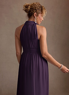 Azazie Antoinette Mother of the Bride Dresses Plum A-Line Pleated Chiffon Dress image7