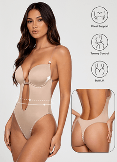front Azazie Body sem costas sem costura de uma peça