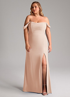 Azazie Saige Bridesmaid Dresses English Rose A-Line Off the Shoulder Chiffon Convertible Dress image10