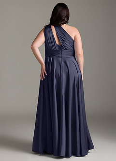Azazie Charlize Jurken voor bruidsmeisjes Jurk van Stretch Satijn met A-lijn One-shoulder Stormachtig image10