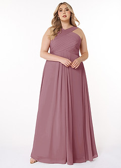 Azazie Kaleigh Bridesmaid Dresses Vintage Mauve A-Line Pleated Chiffon Dress image7