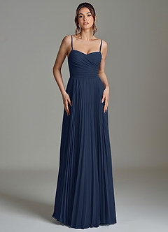 Azazie Catie Bridesmaid Dresses Dark Navy A-Line Sweetheart Neckline Chiffon Dress image4