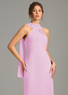 Azazie Cassiana Bridesmaid Dresses Candy Pink Mermaid Pleated Chiffon Dress image7