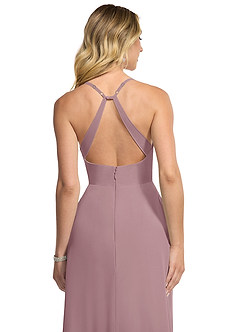 Azazie Davis Bridesmaid Dresses Dusty Rose A-Line V-Neck Chiffon Dress image6