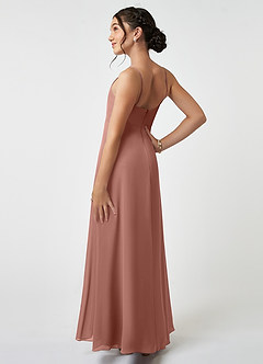 Azazie Collette Junior Cedar Rose A-Line Ruched Chiffon Dress image4