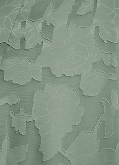 Azazie Tatum Robes de demoiselle d'honneur Robe Trapèze en Blumen-Burnout Corset Matcha image4
