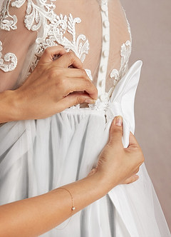 Azazie Elodie Abiti da Ragazza di Fiori Abito Principessa in Pizzo Avorio Nero image9