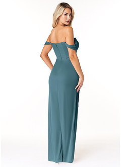 Azazie Tessa Robes de demoiselle d'honneur Robe Fourreau Convertible en Maille Schulterfreier Schatz Bermude image5