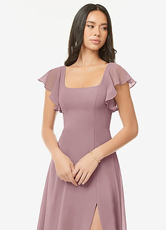 Azazie Bondi Bridesmaid Dresses Dusty Rose A-Line Ruffled Chiffon Dress image6