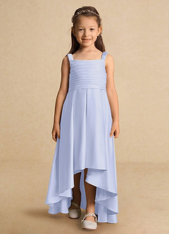 Azazie Kat Flower Girl Dresses Lavender A-Line Pleated Matte Satin Dress image5