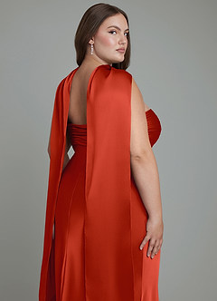Azazie Saylor Bridesmaid Dresses Rust Mermaid Strapless Stretch Satin Dress image19